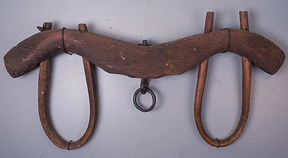 An old wooden double yoke for a team of oxen