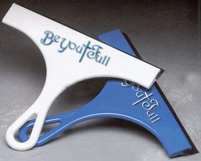 Two squeegees printed with the Be You Christ Full logo