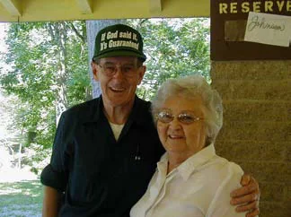 Walker and Emma Johnson smiling together at a family reunion